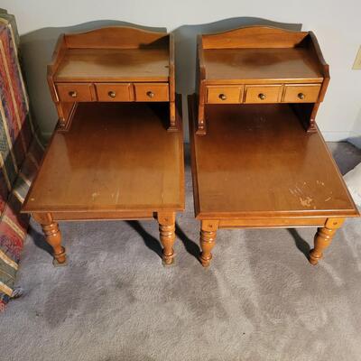 Pair of Wooden End Tables (LR-DW)