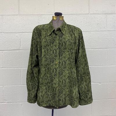 SUSAN GRAVER STYLE - SNAKESKIN DESIGN WOMENâ€™S BLOUSE - SIZE XL