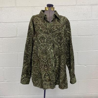 SUSAN GRAVER STYLE - PAISLEY PRINT WOMENâ€™S TOP - SIZE XL