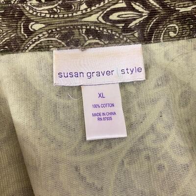 SUSAN GRAVER STYLE - PAISLEY PRINT WOMENâ€™S TOP - SIZE XL