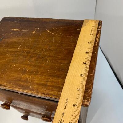 Small Vintage Two Drawer Wood Storage Table Stand