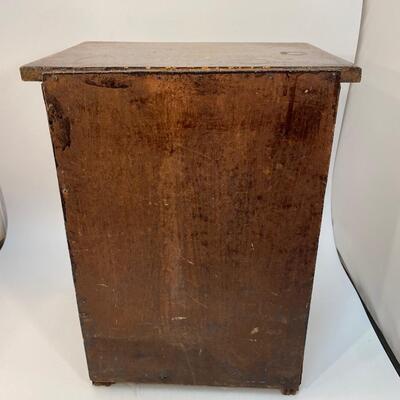 Small Vintage Two Drawer Wood Storage Table Stand