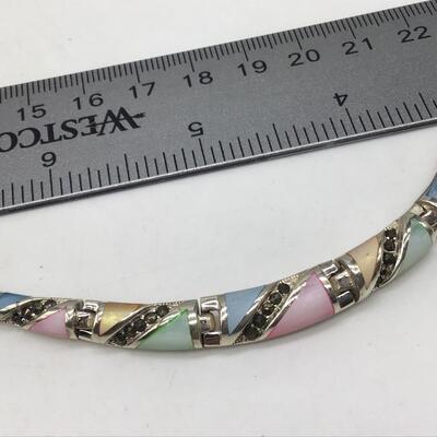 Beautiful Silver 925 Multi Mother of Pearl Silver Necklace. Tested