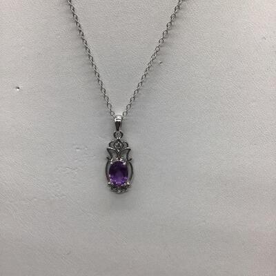 Amethyst Silver925 Pendant and Chain. Tested