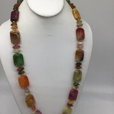 Vintage Resin Type Multi Color Beaded necklace
