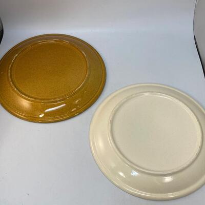 Pair of Vintage Stoneware Chop Plates