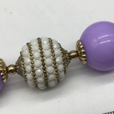 Vintage Robert Rose Purple Beaded Necklace