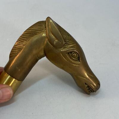 Heavy Brass Horse Head Cane Handle