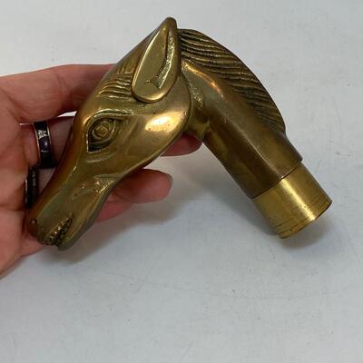 Heavy Brass Horse Head Cane Handle