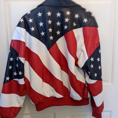 Michael Hoban Med Leather US Flag Jacket