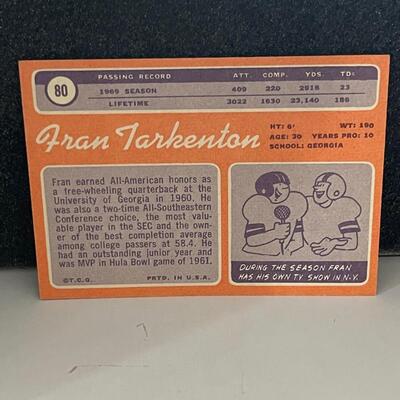 Fran Tarkenton card #80 T.C.G QB Giants