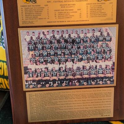 1996 GB Packers Super Bowl XXXI Champions Team Plaque