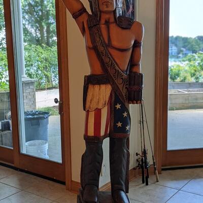 Tobacco Cigar Store 7 ft Statue Indian Chief, All Wood