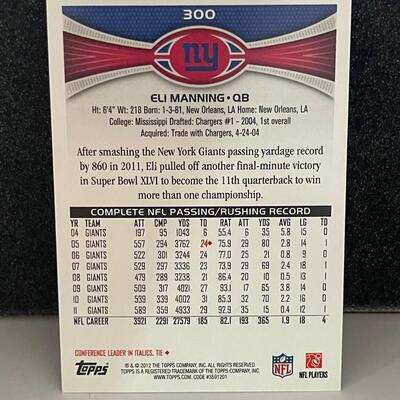 Topps Eli Manning 2012 Card #300