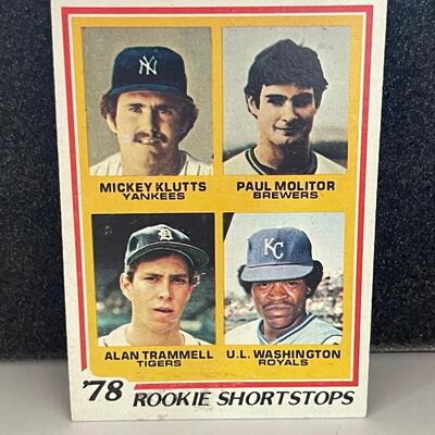 1978 Rookie Shortstops #707 Klutts, Molitor, Trammell, Washington
