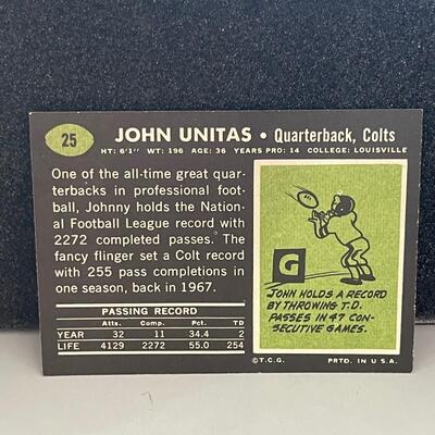T.C.G Johnny Unitas #25 Colts QB