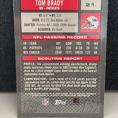Topps Tom Brady 2006 #21 New England QB