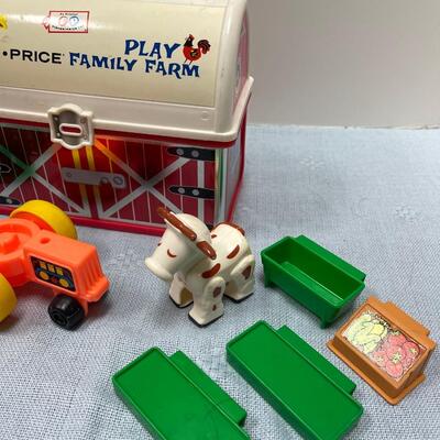 Vintage Toy Case with handle - Farm Playset inside