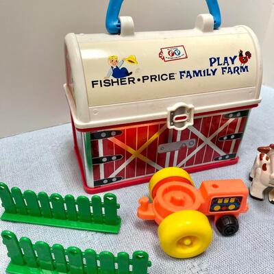 Vintage Toy Case with handle - Farm Playset inside