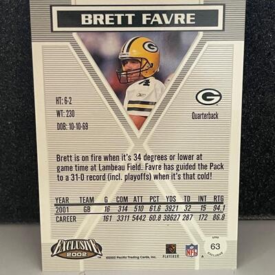 2002 Exclusive Brett Favre Card 63
