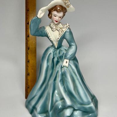 Vintage Florence Ceramics Lisa Woman in Blue Dress Figurine
