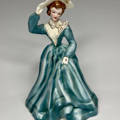 Vintage Florence Ceramics Lisa Woman in Blue Dress Figurine