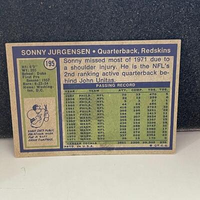 T.C.G #195 Sonny Jurgensen QB Redskins