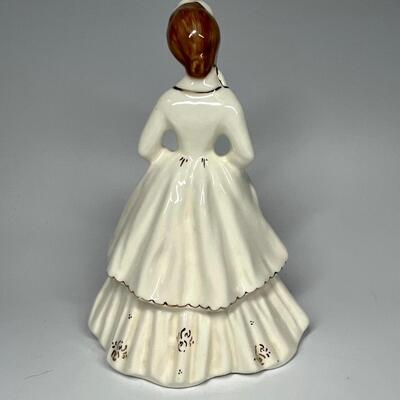 Vintage Florence Ceramics Ellen Figurine Brunette Woman in White Dress
