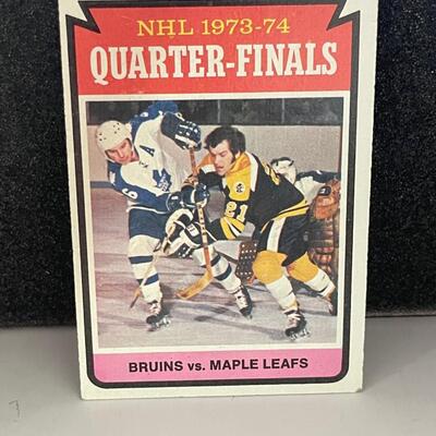 1973-74 Topps Quarter-Finals #211 Bruins vs Maple Leafs