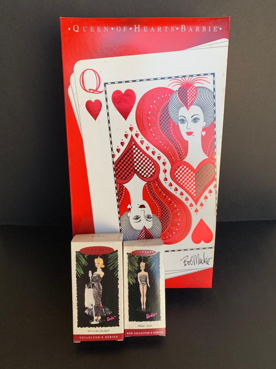 LOT 82R: Bob Mackie's Queen of Hearts Barbie Collection & Hallmark