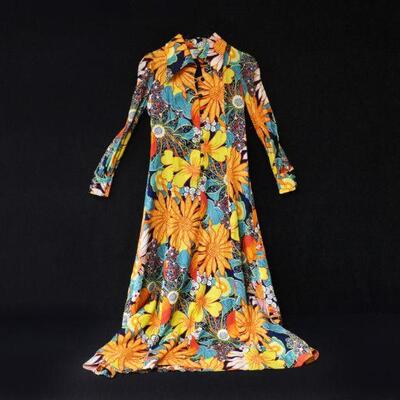 Bright Vibrant Vintage Boho Dress 