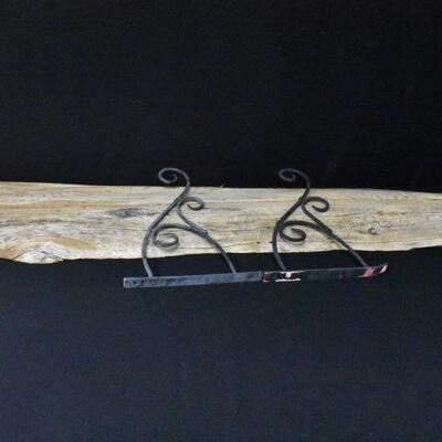 Wood Mantle with Black Brackets 