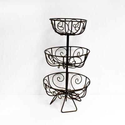 Vintage 3 Tier Metal Basket 