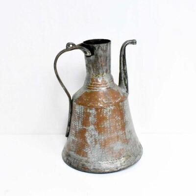 Interesting & Rare Handmade Copper/Brass Pitcher 