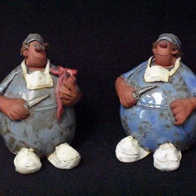 Sara Meadows Ceramic Doctor Figurines 