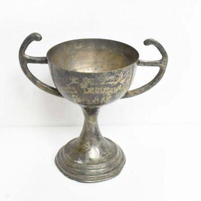 Beautifully Aged Silver Tone Trophy Cup 