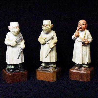 Vintage Anri Toriart Carved Doctor Figurines 