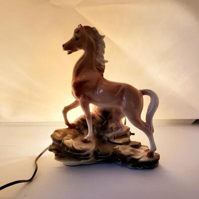 VINTAGE MADDOX 1950s HORSE LAMP - WORKS!