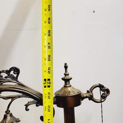 DALE LIGHTING COLLECTION VICTORIAN STYLE BEADED FRINGE SHADE ON ORNATE CHERUB LAMP