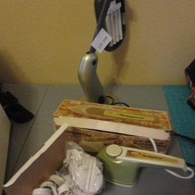 Sewing Iron, Lamp, Wall Hooks