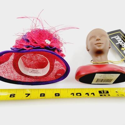 2005 ROSEBUD OF NEW YORK "A CELEBRATED WOMAN" RED W/ PURPLE SINAMAY HAT #3126