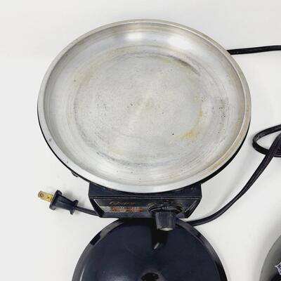 VINTAGE WORKING OSTER BLACK FONDUE POT W/ ORIGINAL BASE