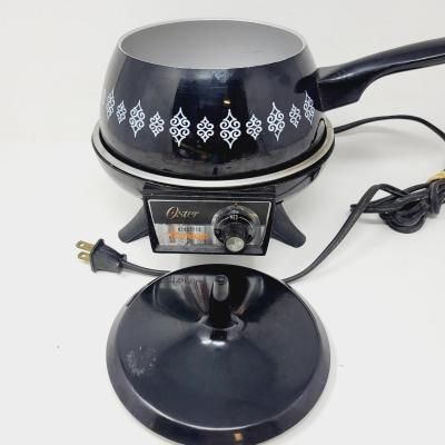 VINTAGE WORKING OSTER BLACK FONDUE POT W/ ORIGINAL BASE