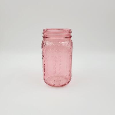 VINTAGE SYNDICATE DECORATIVE PINK GLASS JAR