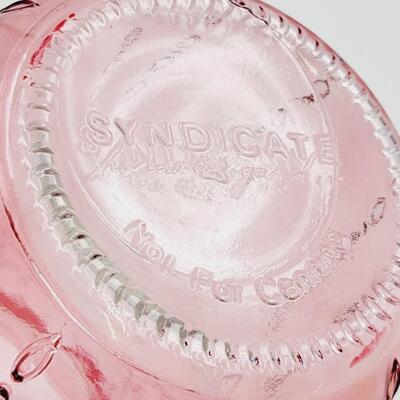 VINTAGE SYNDICATE DECORATIVE PINK GLASS JAR