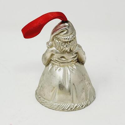 GODINGER SILVER PLATE SANTA BELL