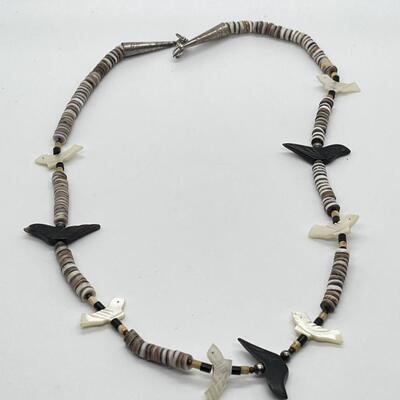 LOT 18: Hand-Carved Navajo Fetish Necklace - 18"-19"