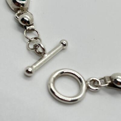 LOT 20: Sterling & Malachite Toggle Bracelet