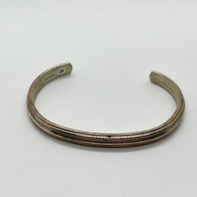 LOT 22: Sterling Silver Cuff Bracelet Marked "IC"