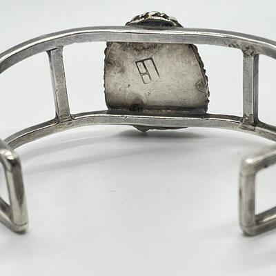 LOT 30: Handcrafted Native American Turquoise & Silver Cuff Bracelet